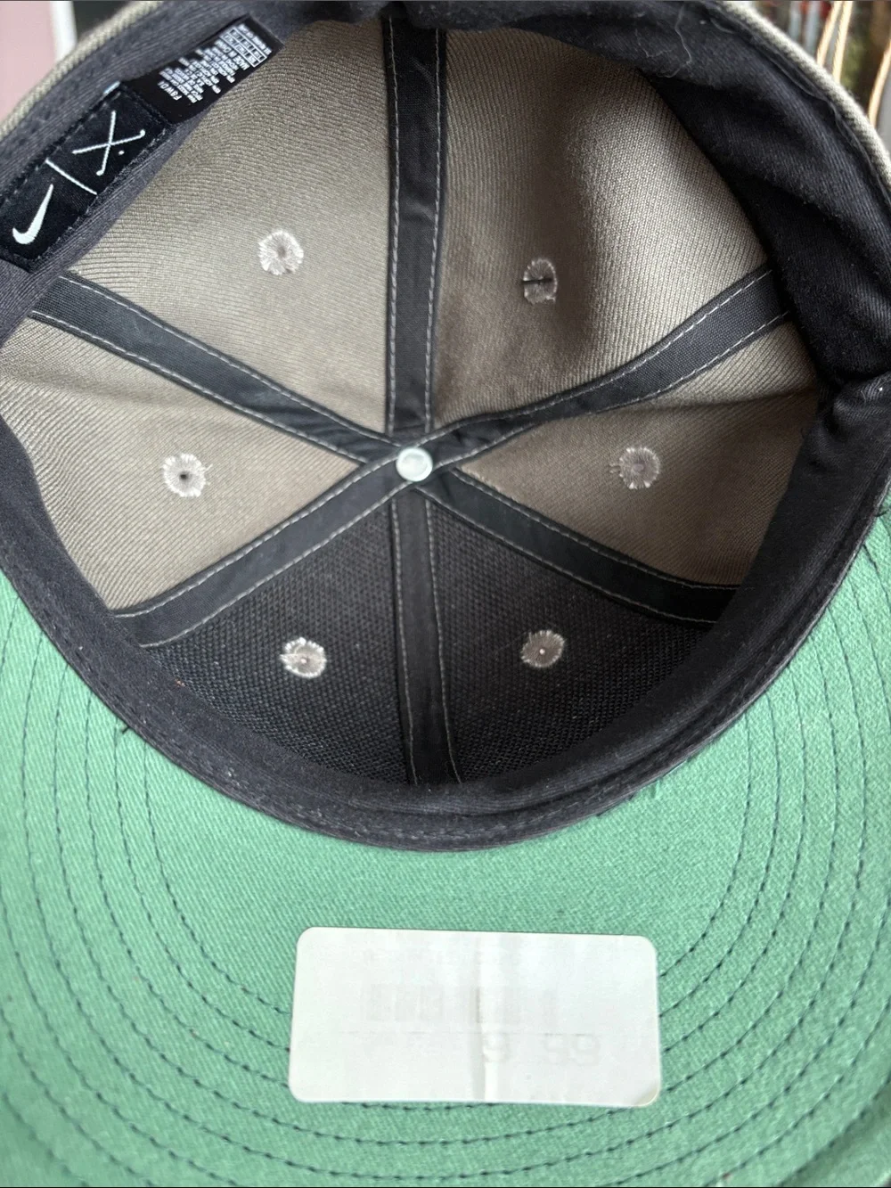 Vintage Nike Olive & Black Swoosh Snapback Cap
